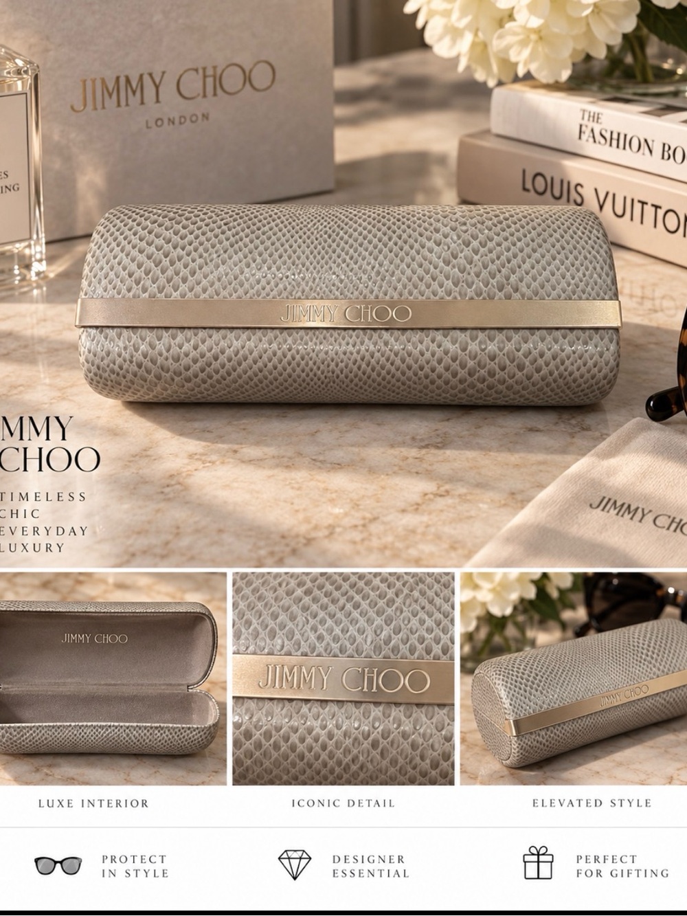 Beautiful Faux Snake Skin NEW Jimmy Choo Sunglasses Case/Clutch Price Firm!